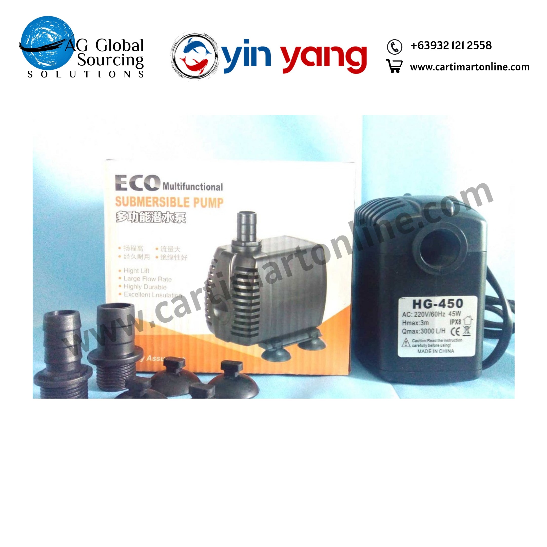 Compact Type Submersible Pump 3000 LPH Breeders Choice brand