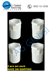 Pipe fitting, 20mm, white bulkhead fitting, slim type (4pcs per pack) - cartimartonline.com
